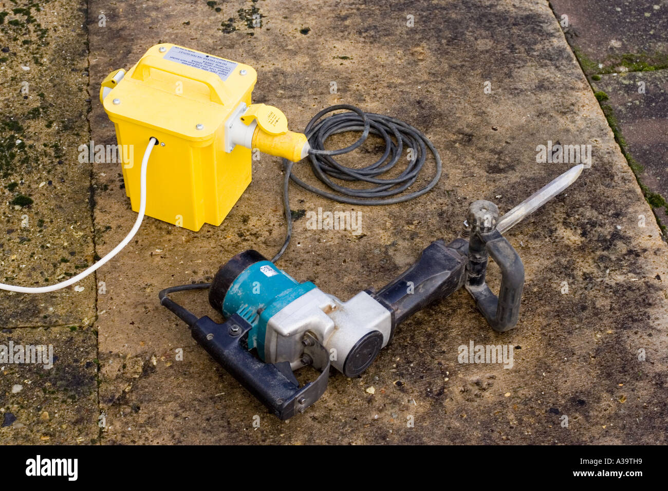 hammer drill breaker and transformer Stock Photo Alamy