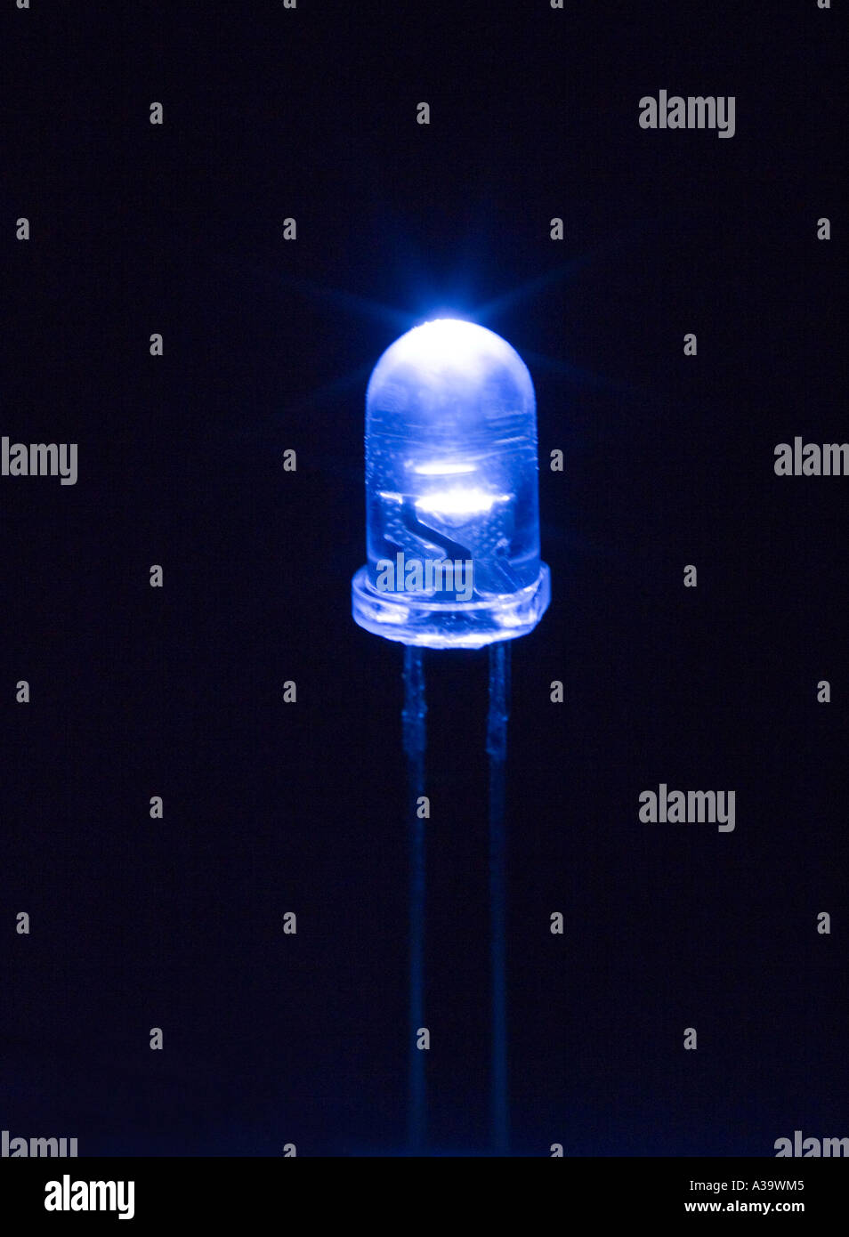 blue light emitting diode Stock Photo Alamy