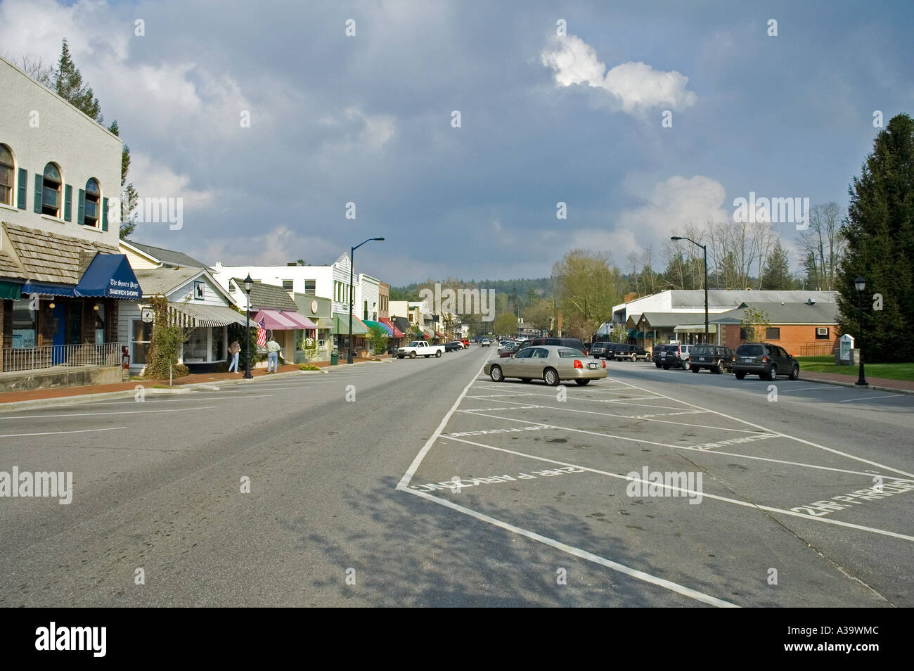 Street Scenes, Highlands, NC Stock Photo