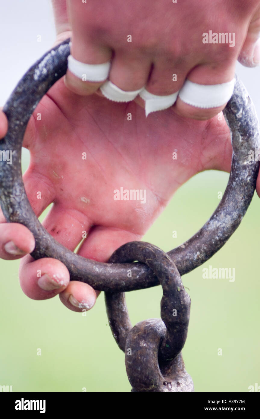 Preparing to throw the weight on a ring Stock Photo Alamy