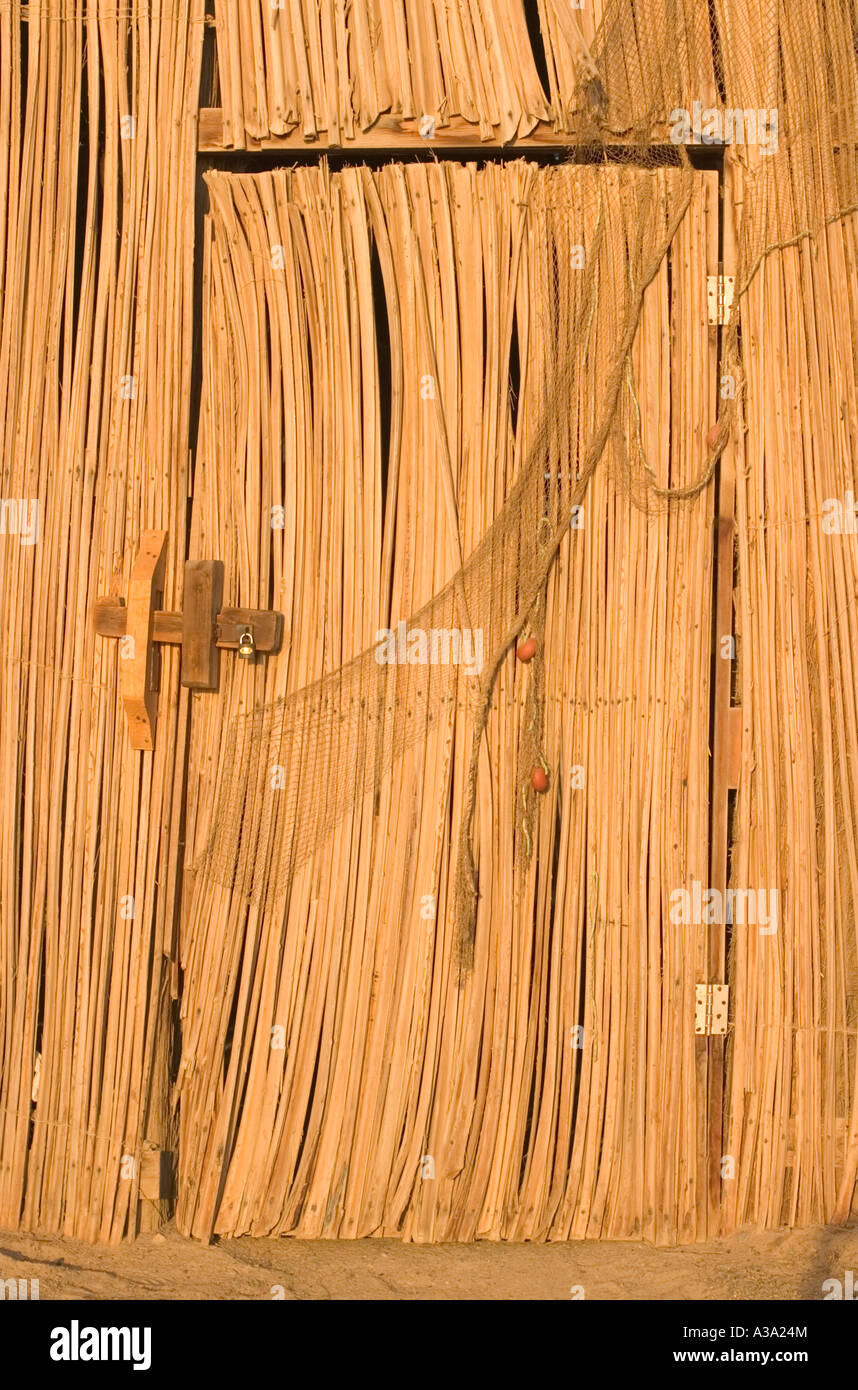 Reed Doorway in Building Clad with Reeds Egypt Stock Photo