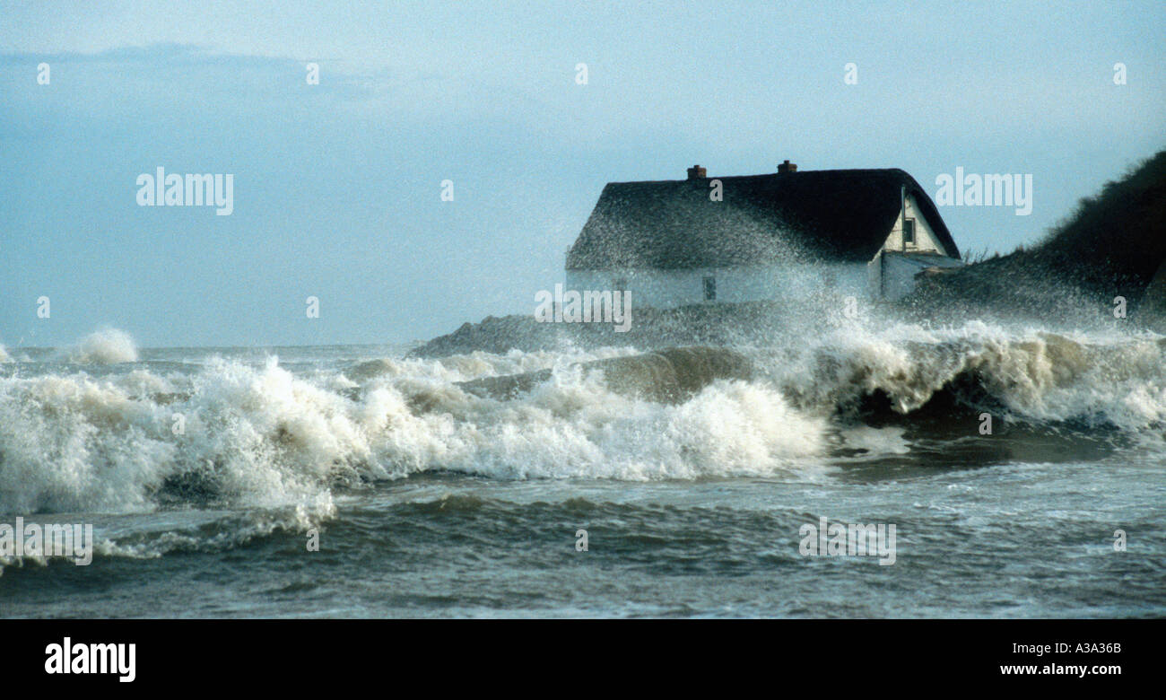 Traditional Irish Cottage Beside The Sea County Meath Ireland