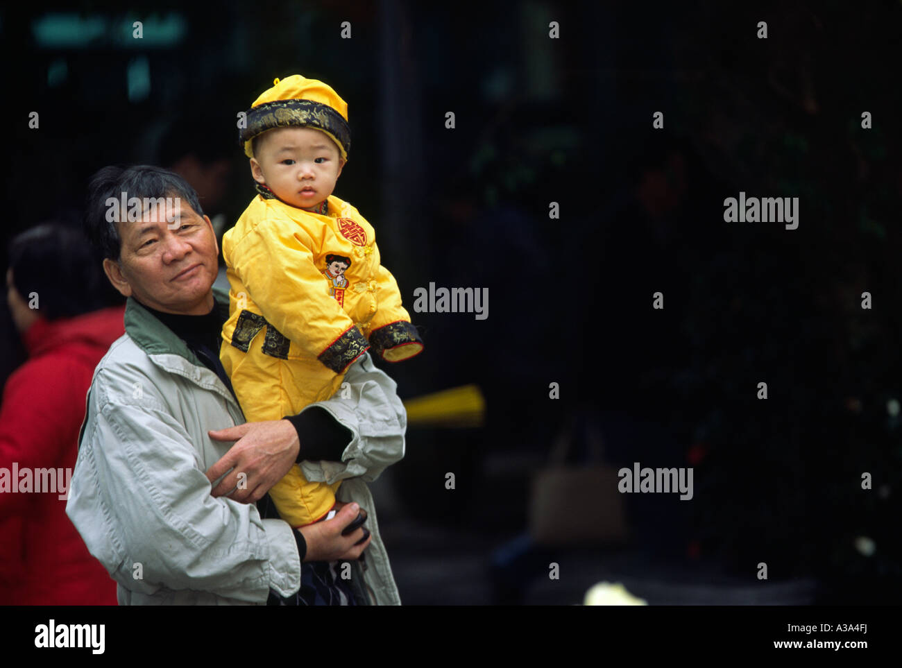 Chinese family - Lantau Island, Hong Kong, CHINA Stock Photo