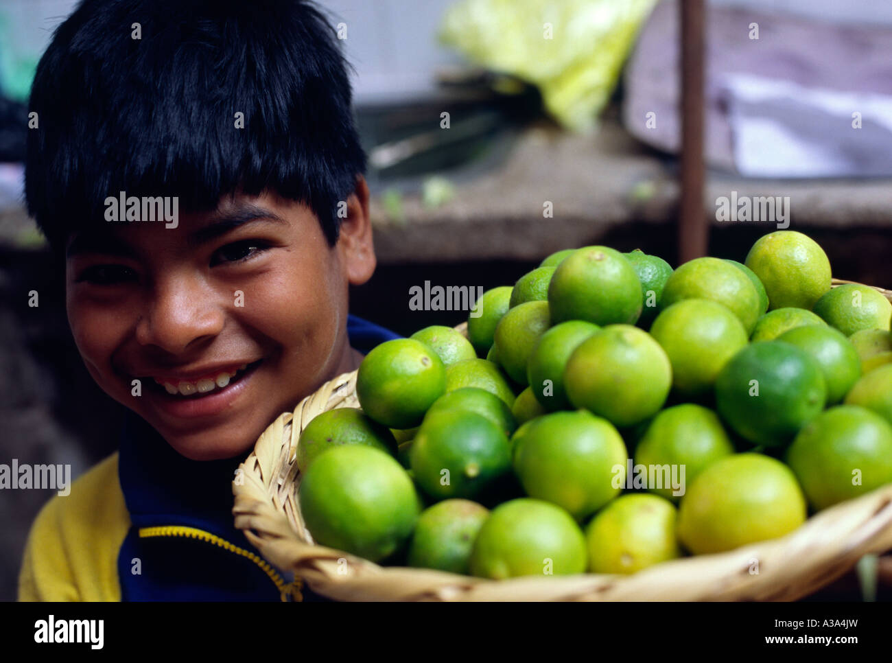 Lime seller - Trujillo, La Libertad, PERU Stock Photo