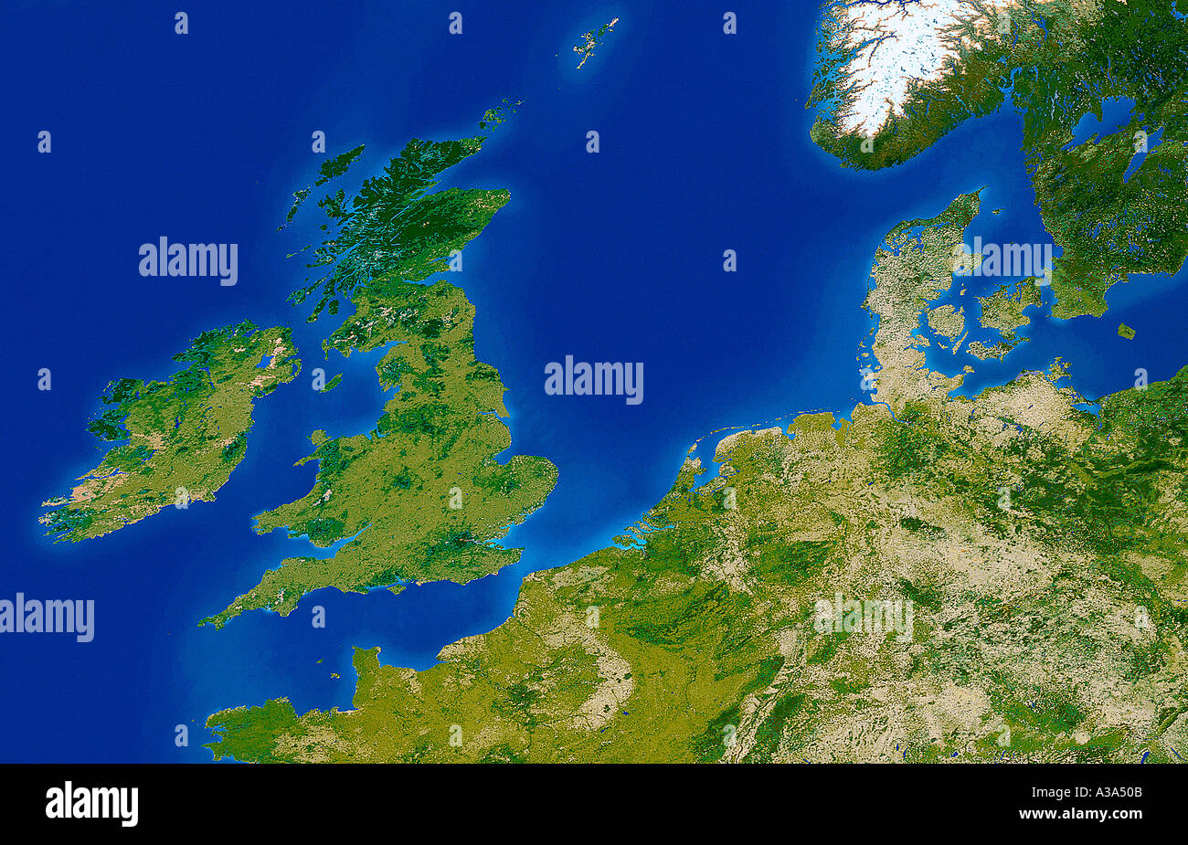 satellite image united kingdom and europe from space Stock Photo - Alamy