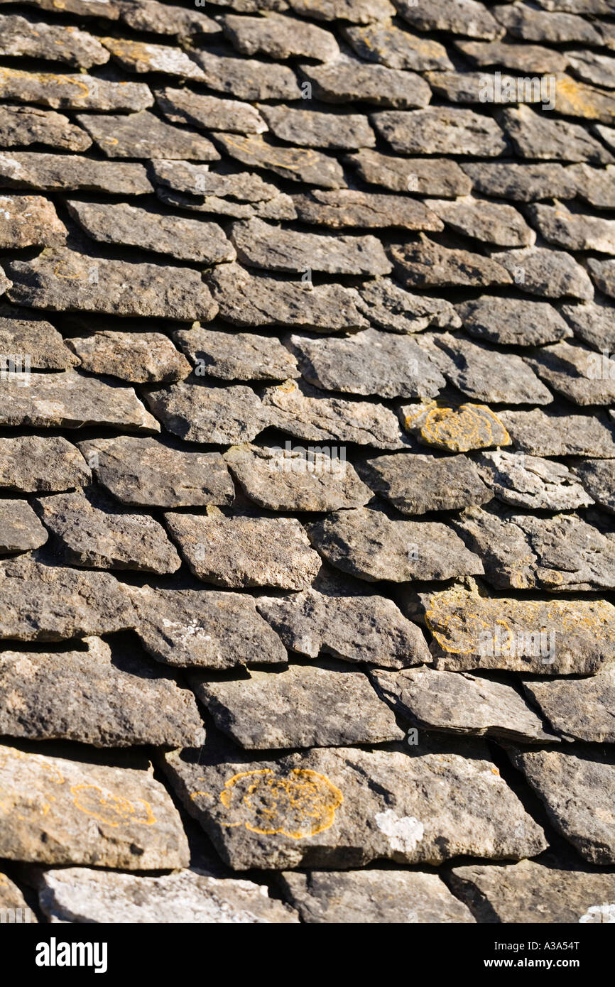 Traditional Stone Cotswolds Roof Tiles High Resolution Stock