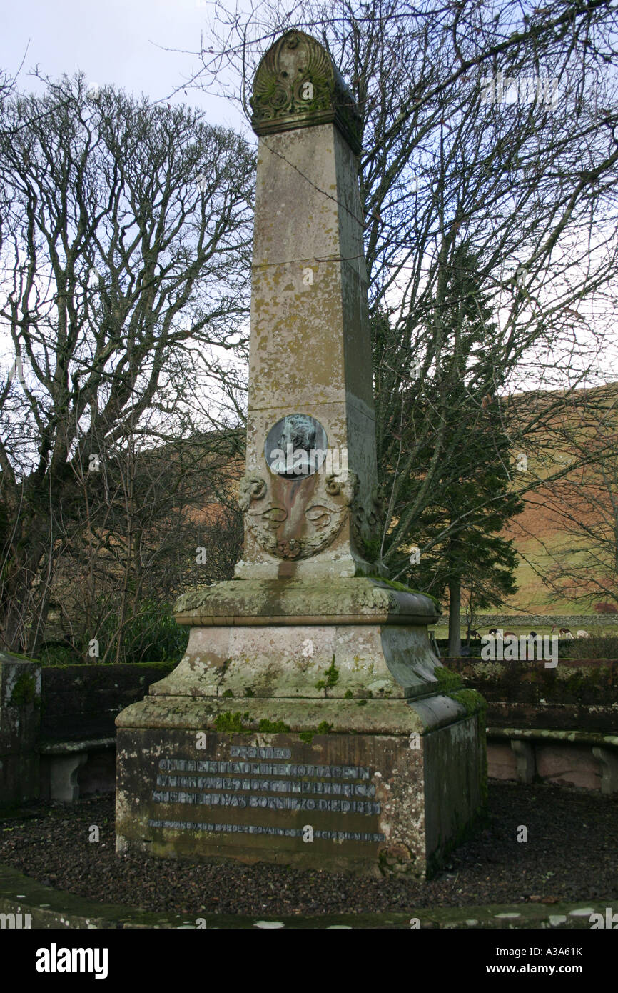 Memorial to the Ettrick Shepherd, James Hogg, in the Ettrick Valley, Southern Uplands, Scotland Stock Photo