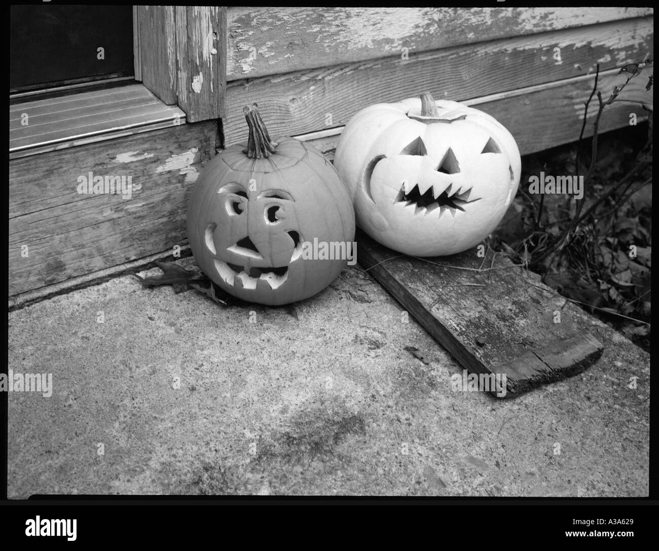 Children with pumpkins Black and White Stock Photos & Images - Alamy