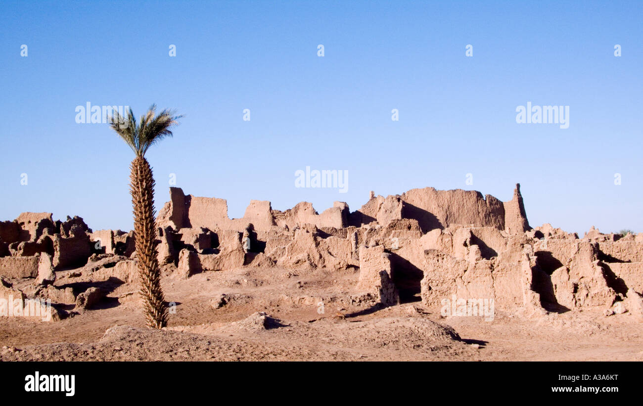 The ancient mud city at Germa Libya Stock Photo