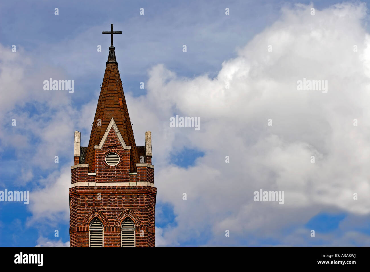 Steeble Church steeple cross blue hi-res stock photography and images - Alamy