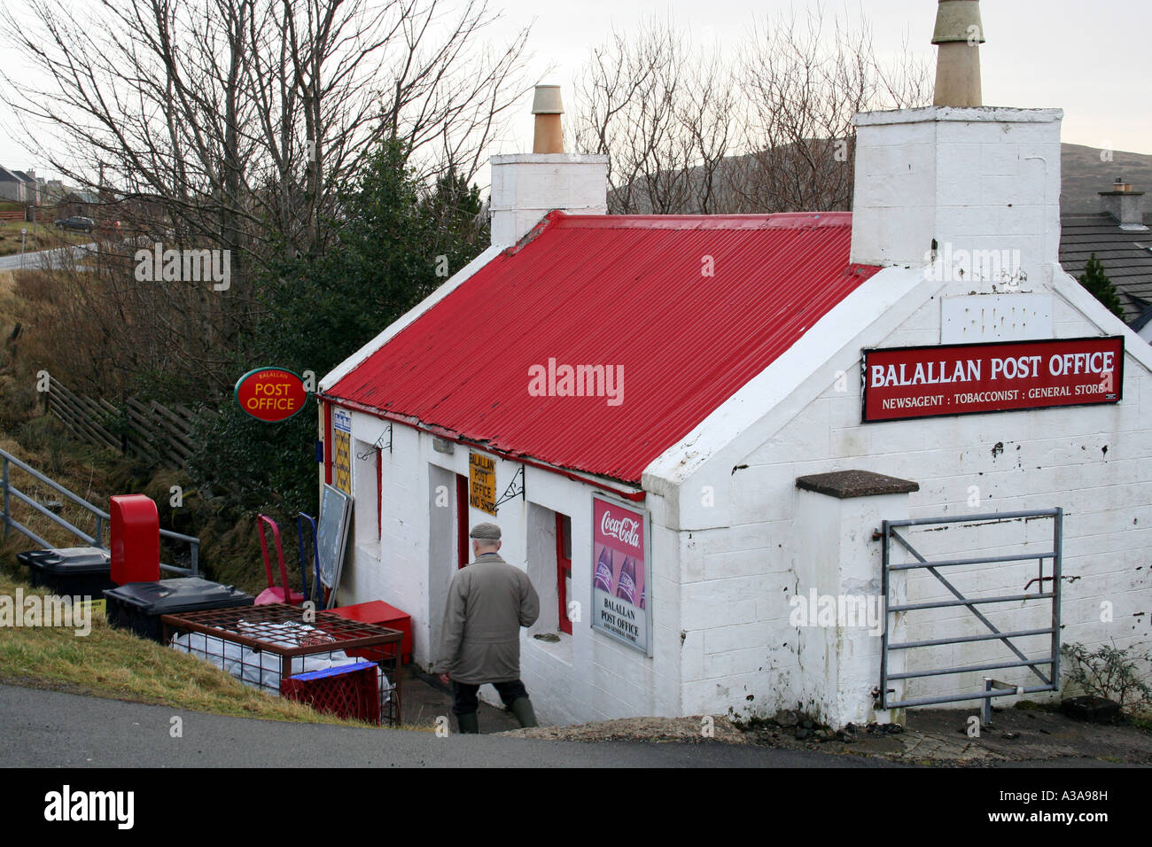 Balallan Post Office, Isle of Lewish, Outer Hebrides in Scotland Stock Photo