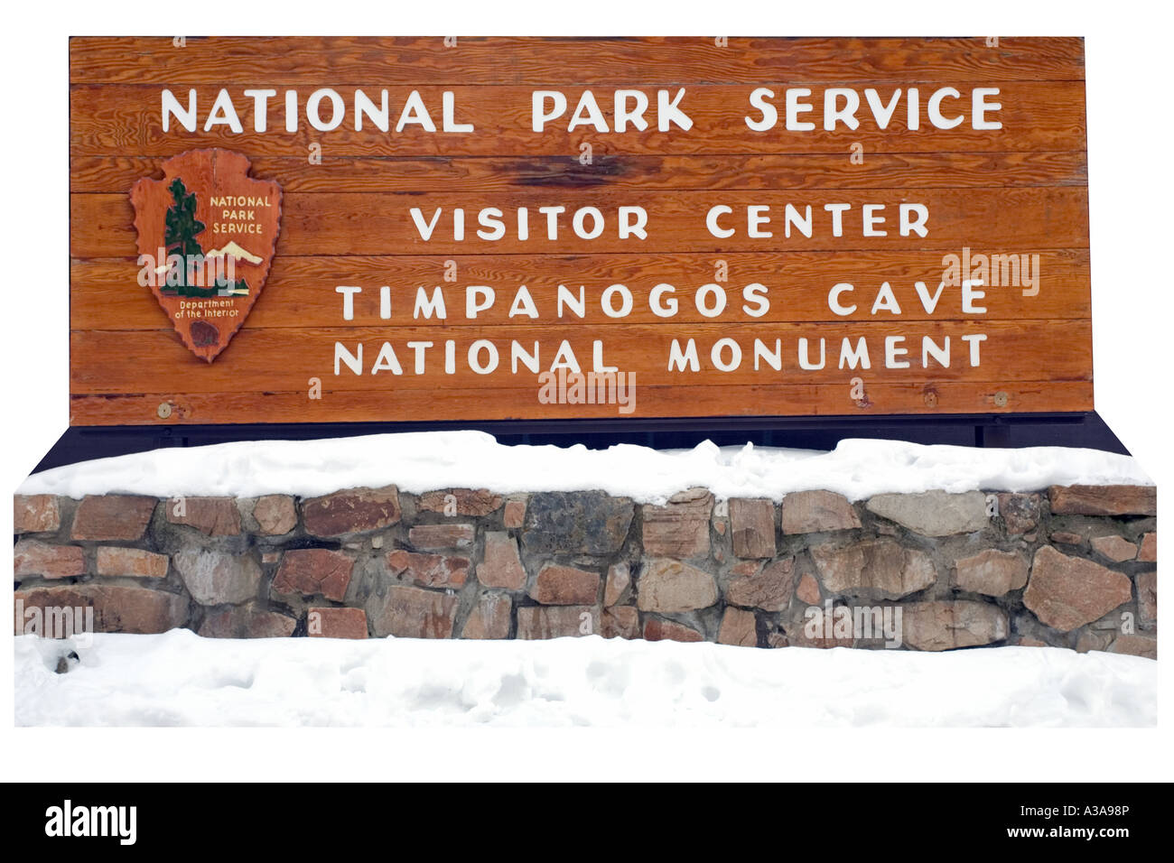 Timpanogos Monument sign National Park Service Utah Stock Photo