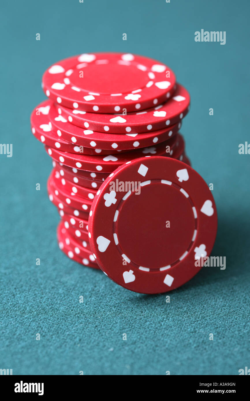 Stack of Red Poker Chips Stock Photo Alamy