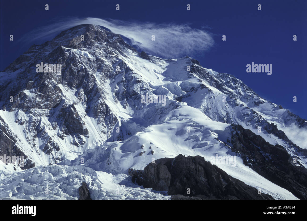 Karakoram Range K2 summit Pakistan Stock Photo