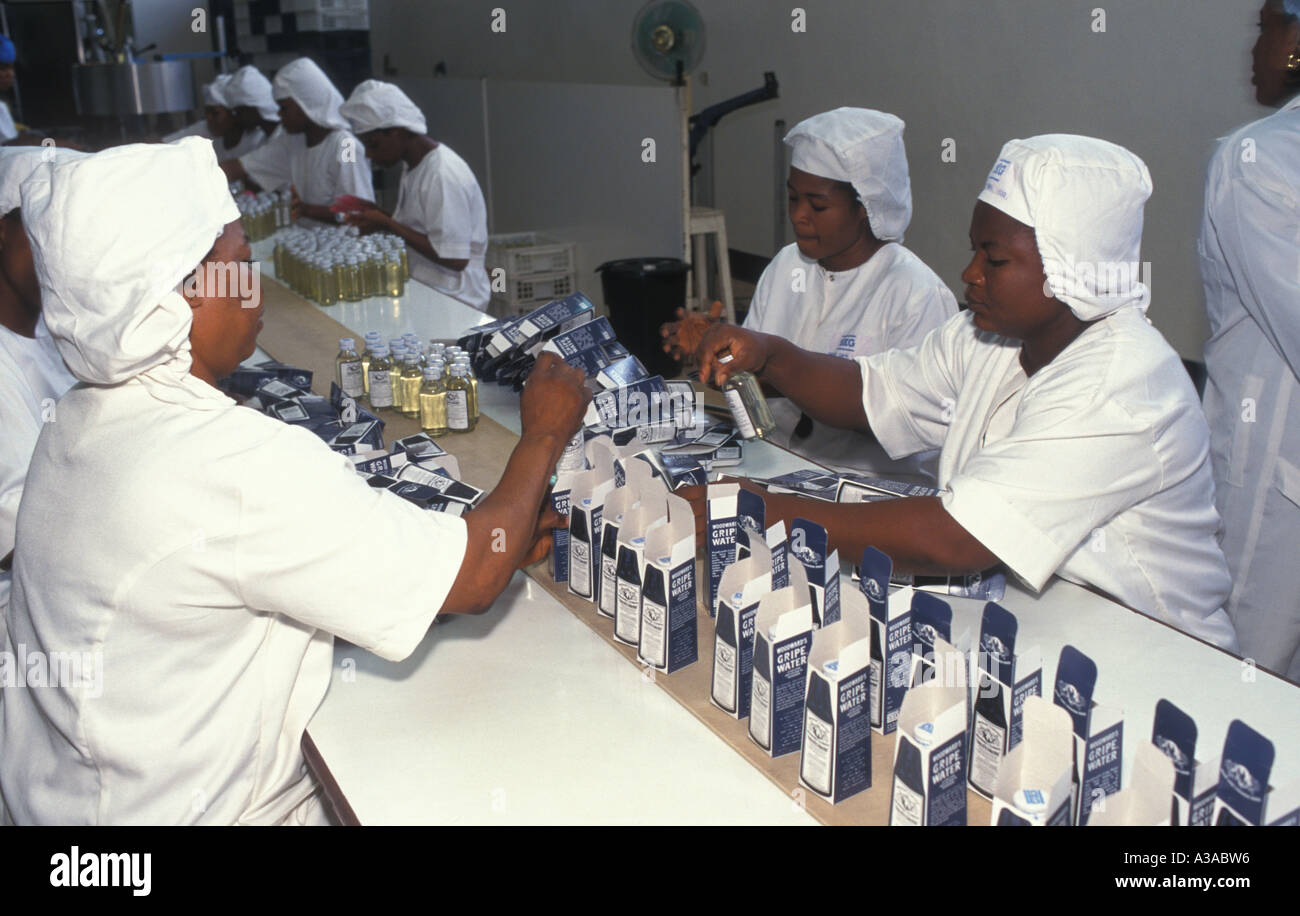 Women workers at SKG pharmaceutical company, Lagos, Nigeria Stock Photo