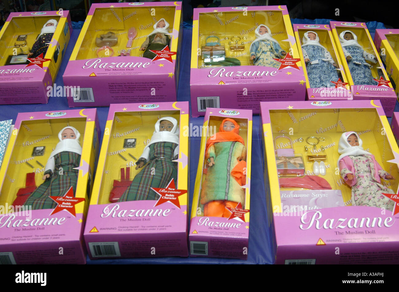 Razanne The Muslim Doll , Various Models In Boxes Stock Photo