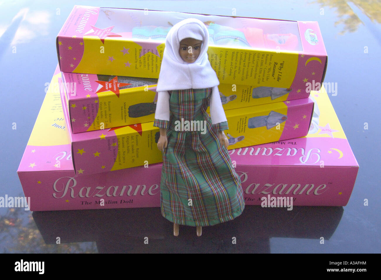 Razanne The Muslim Doll , With 3 others boxes Stock Photo