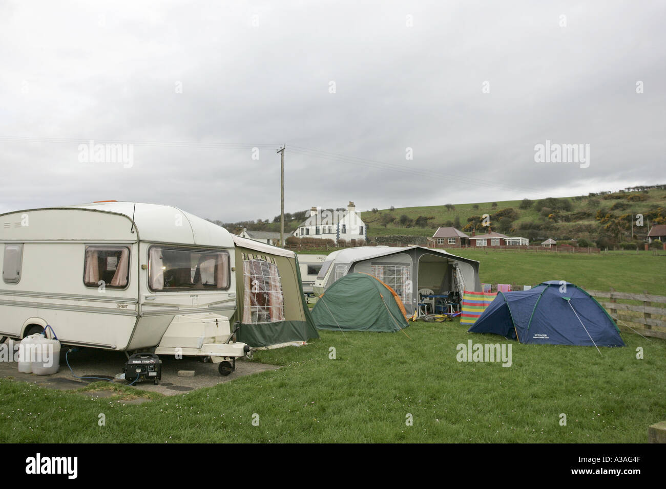 camping and caravan site county antrim northern ireland Stock Photo Alamy