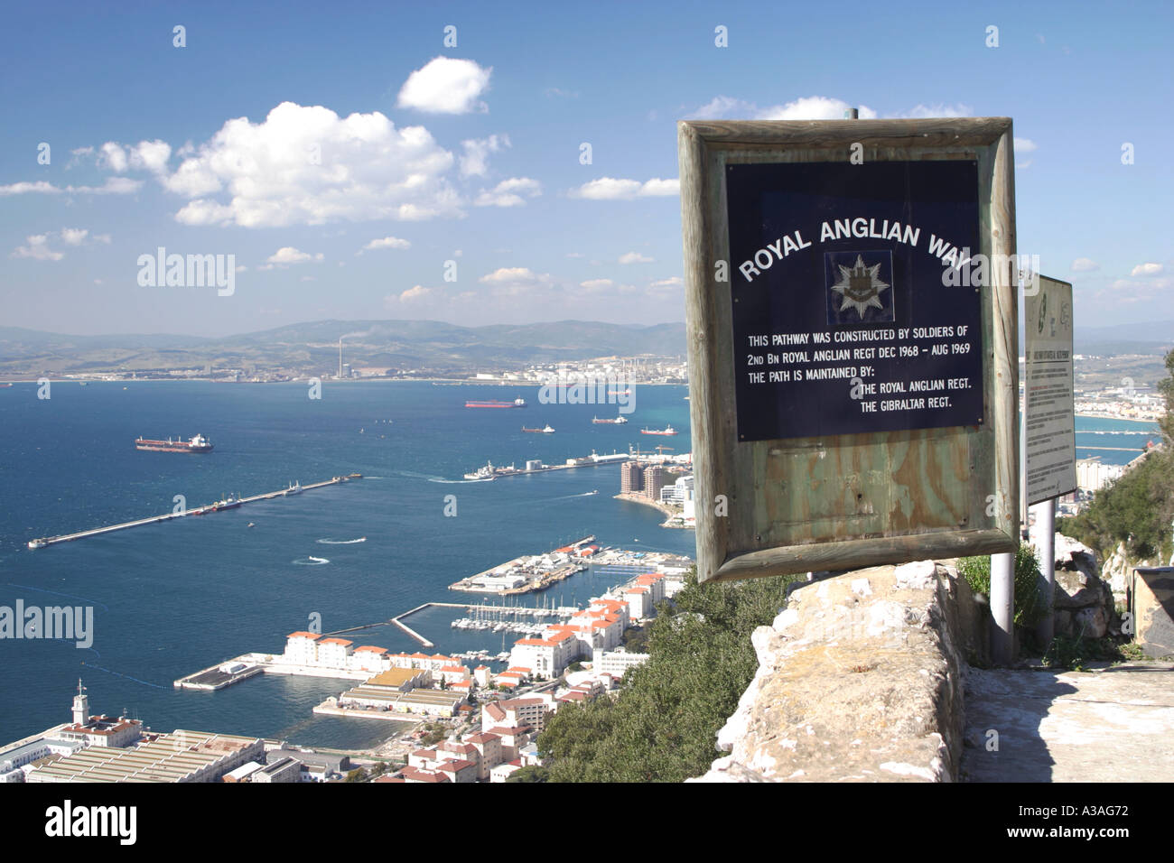 royal anglian way path and docks gibraltar Stock Photo Alamy