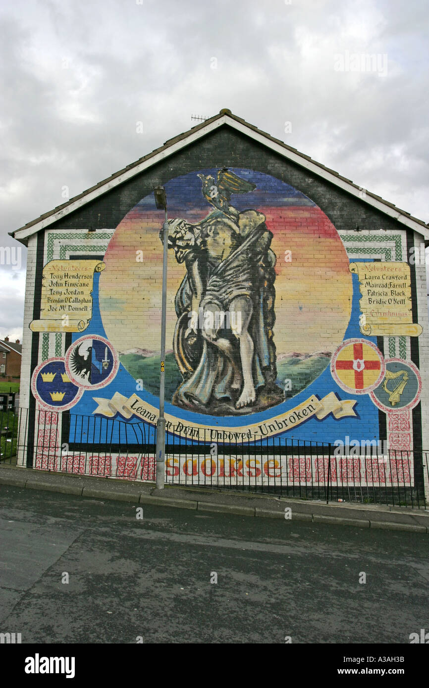 cuchullain republican wall mural lenadoon west belfast northern ireland vertical Stock Photo