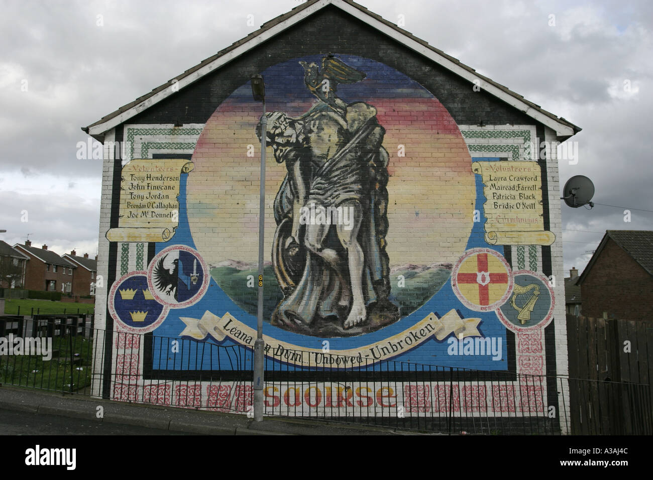 cuchullain republican wall mural lenadoon west belfast northern Stock