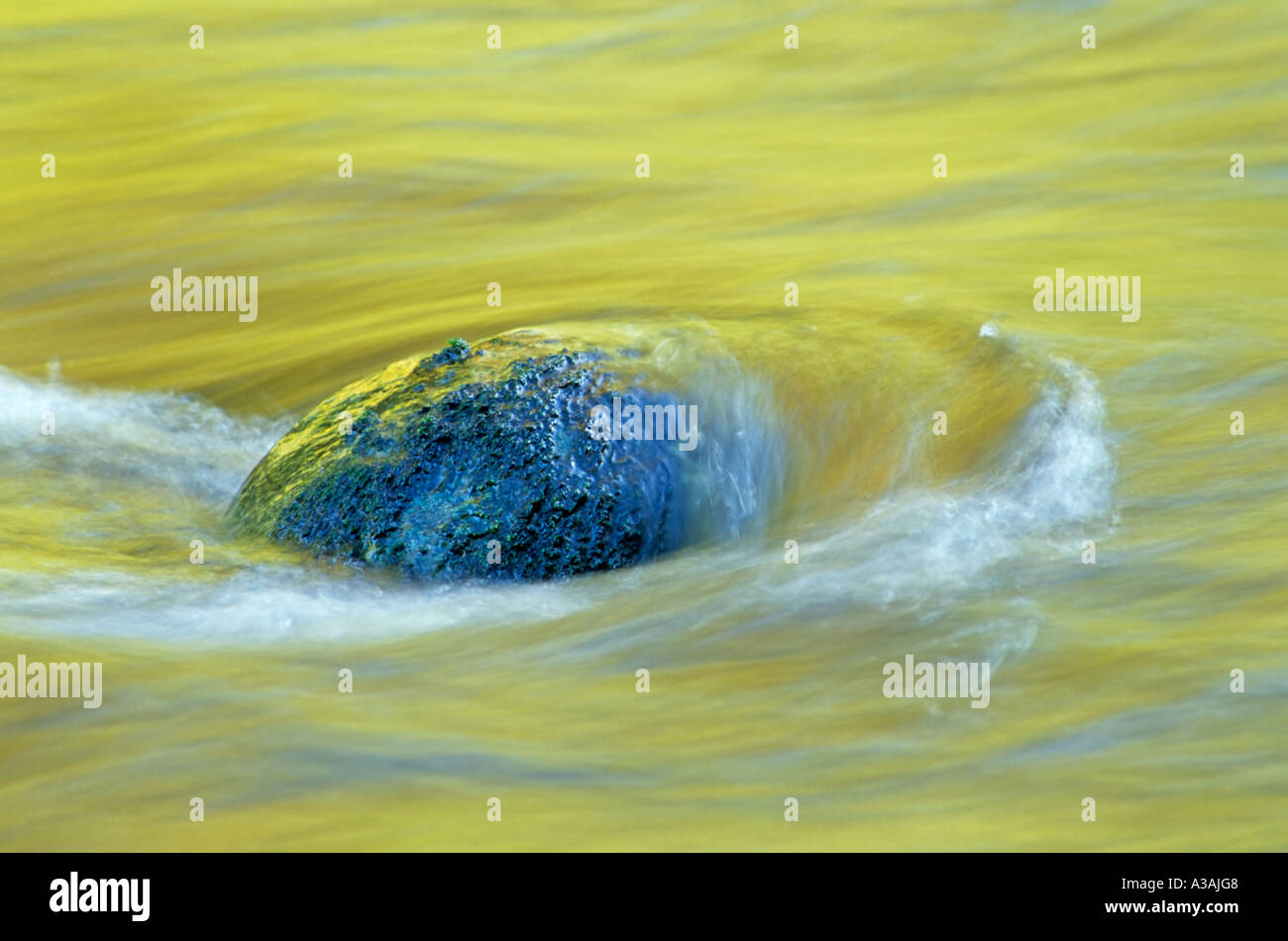 Autumn colours reflected in water, River Lowther, Lake District, Cumbria, England Stock Photo