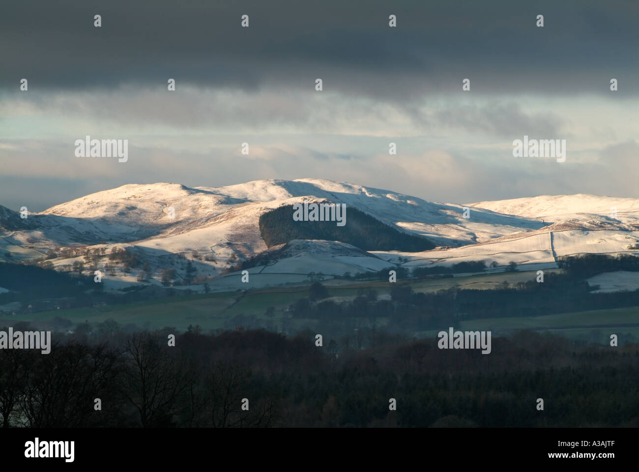 Nithsdale in winter near Thornhill Dumfries and Galloway Scotland Stock Photo