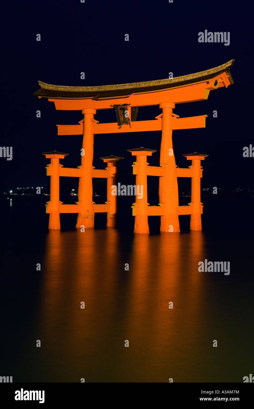 red torii gate of Itsukushima jinja shrine Miyajima island Hiroshima ...