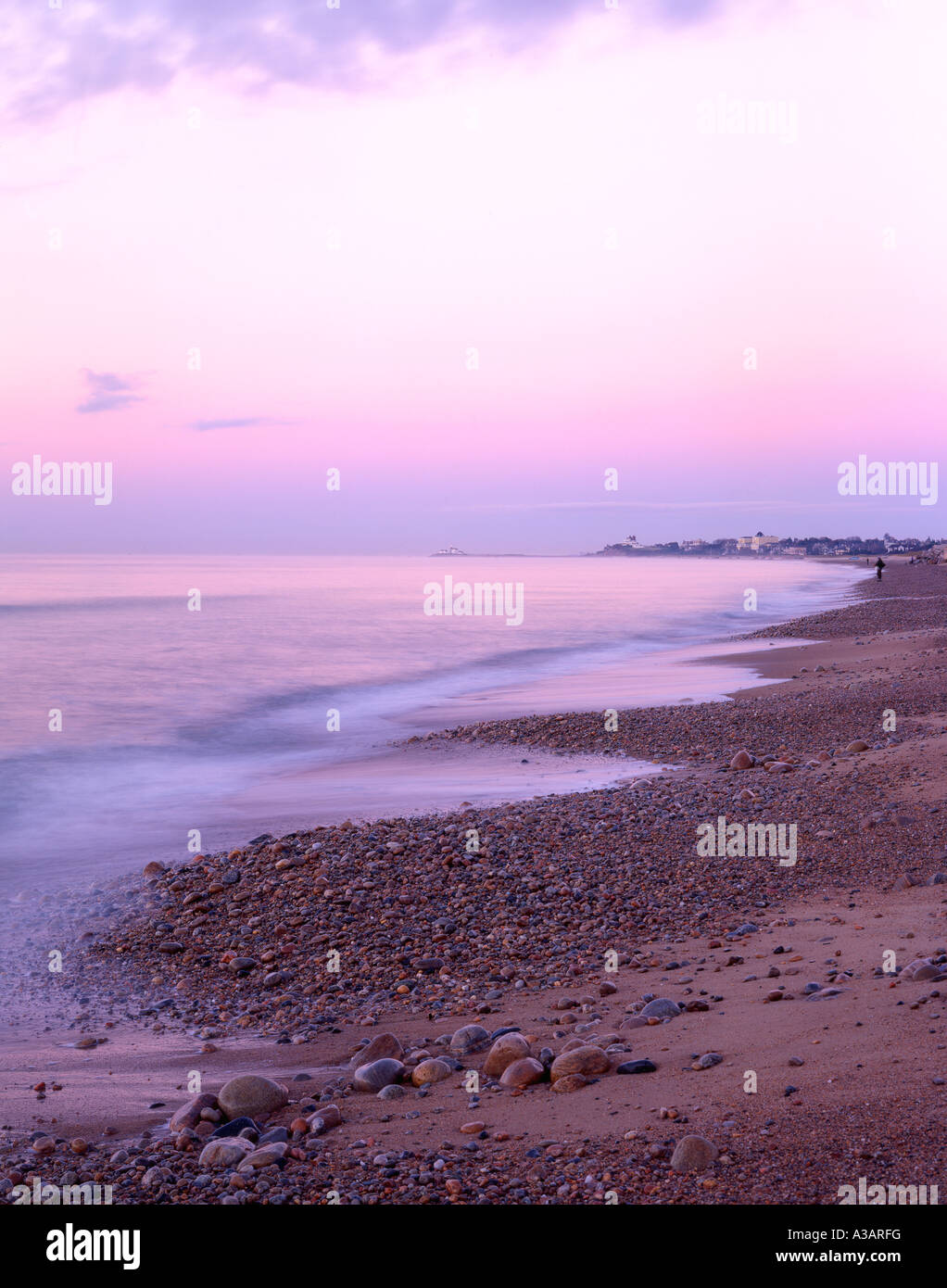 Westerly Beach Sunrise, Rhode Island, USA Stock Photo