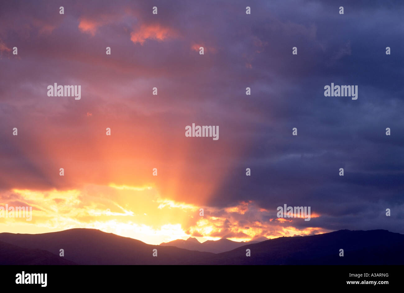 Sunset Otago South Island New Zealand Stock Photo - Alamy