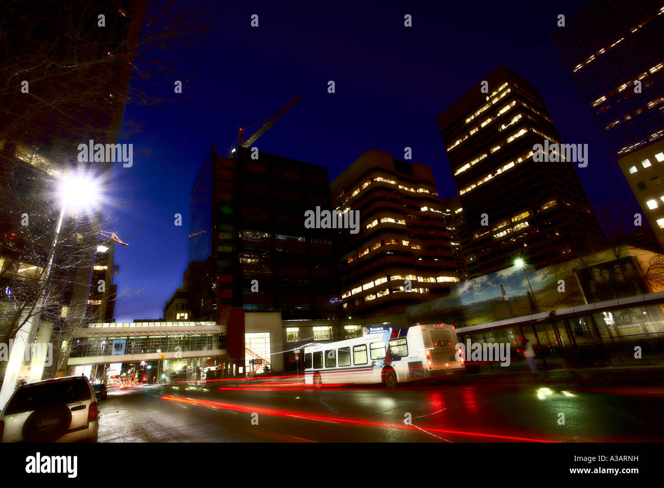 Downtown Calgary at night Stock Photo - Alamy