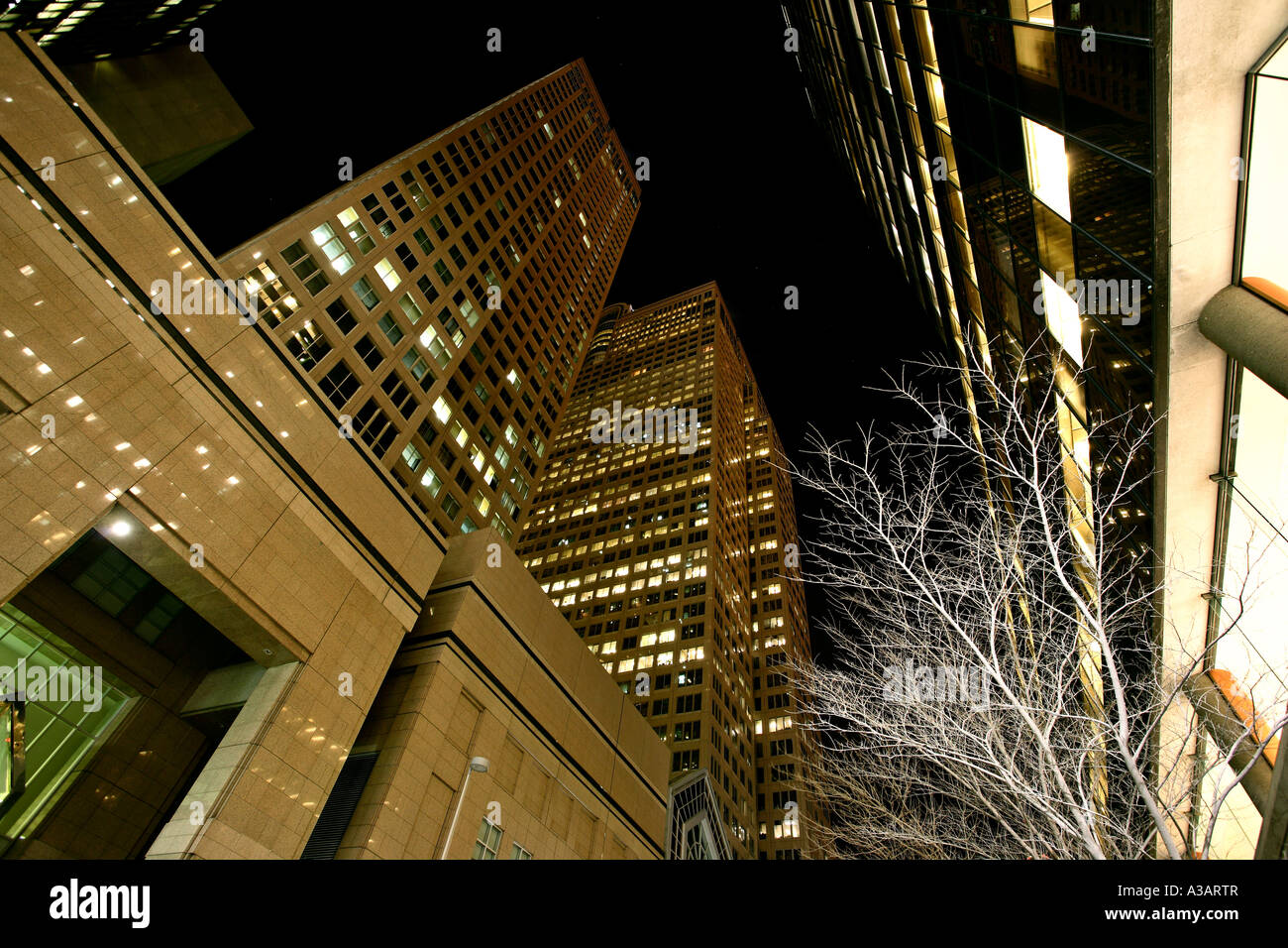 Downtown Calgary at night Stock Photo - Alamy