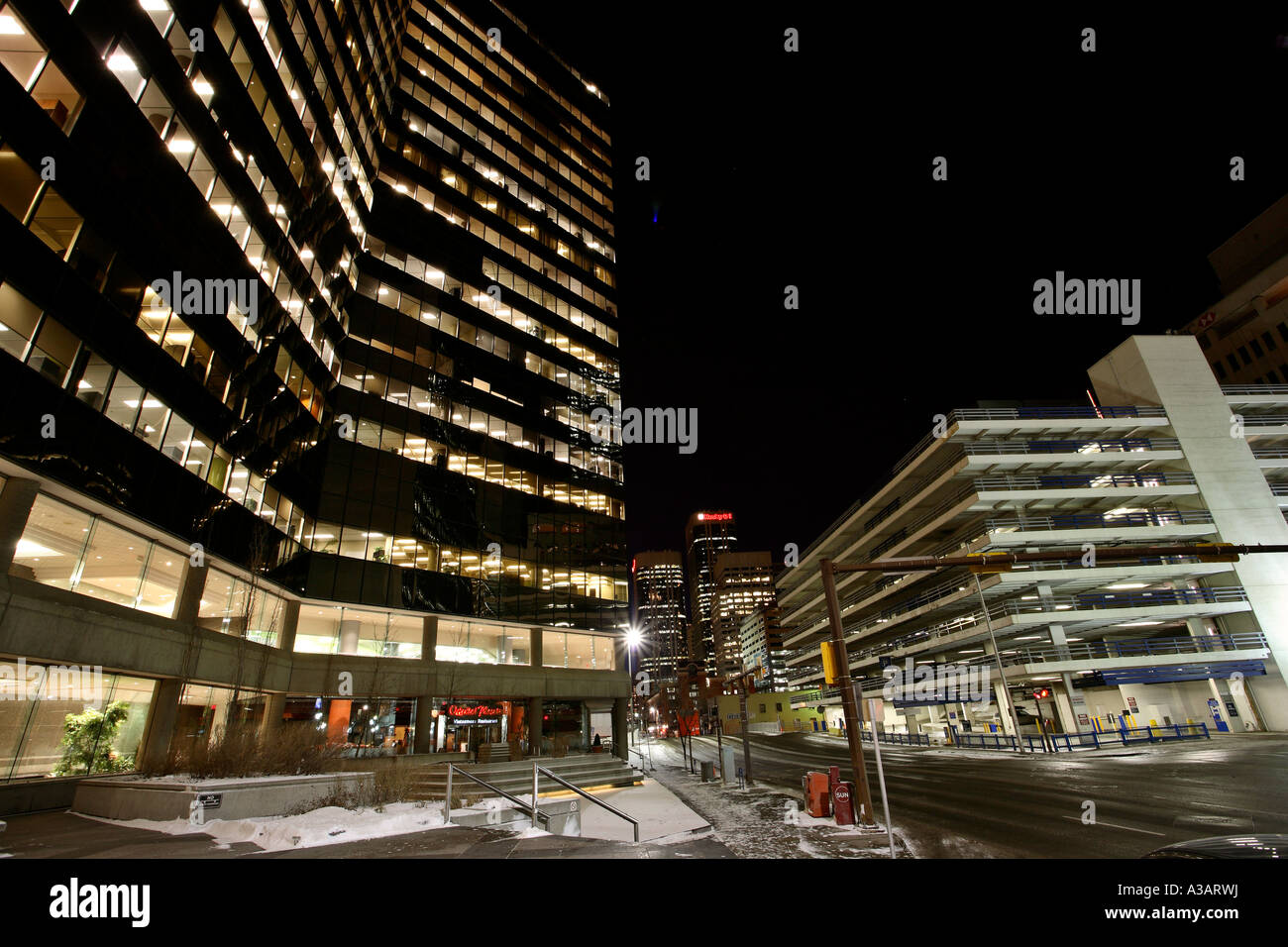 Downtown Calgary at night Stock Photo - Alamy