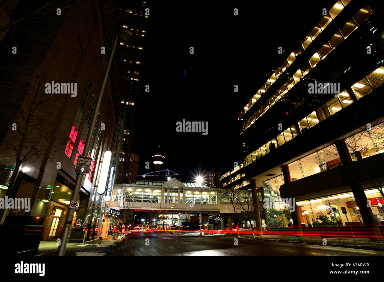 Downtown Calgary at night Stock Photo - Alamy