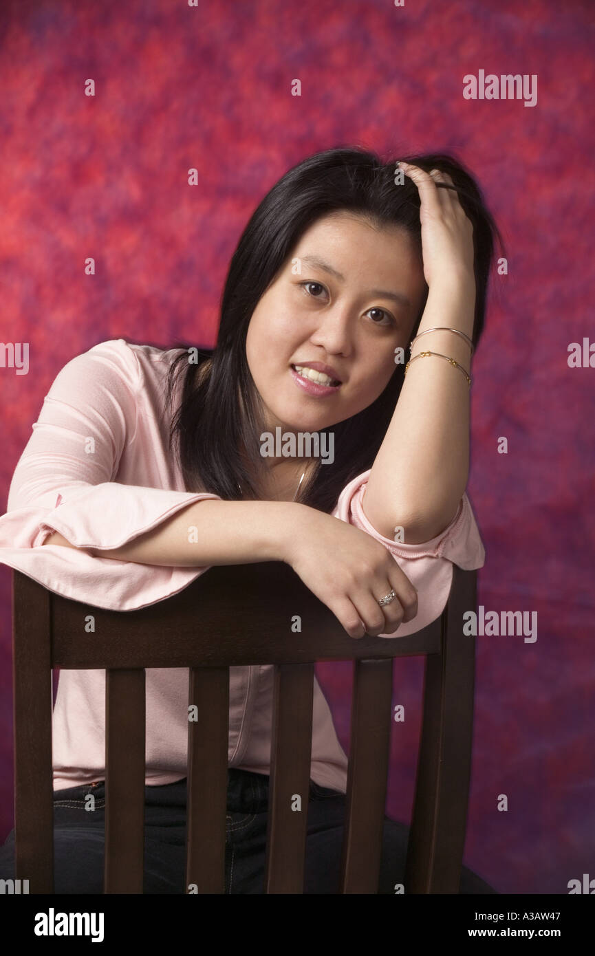 Studio Portrait of Young Asian Woman Stock Photo - Alamy