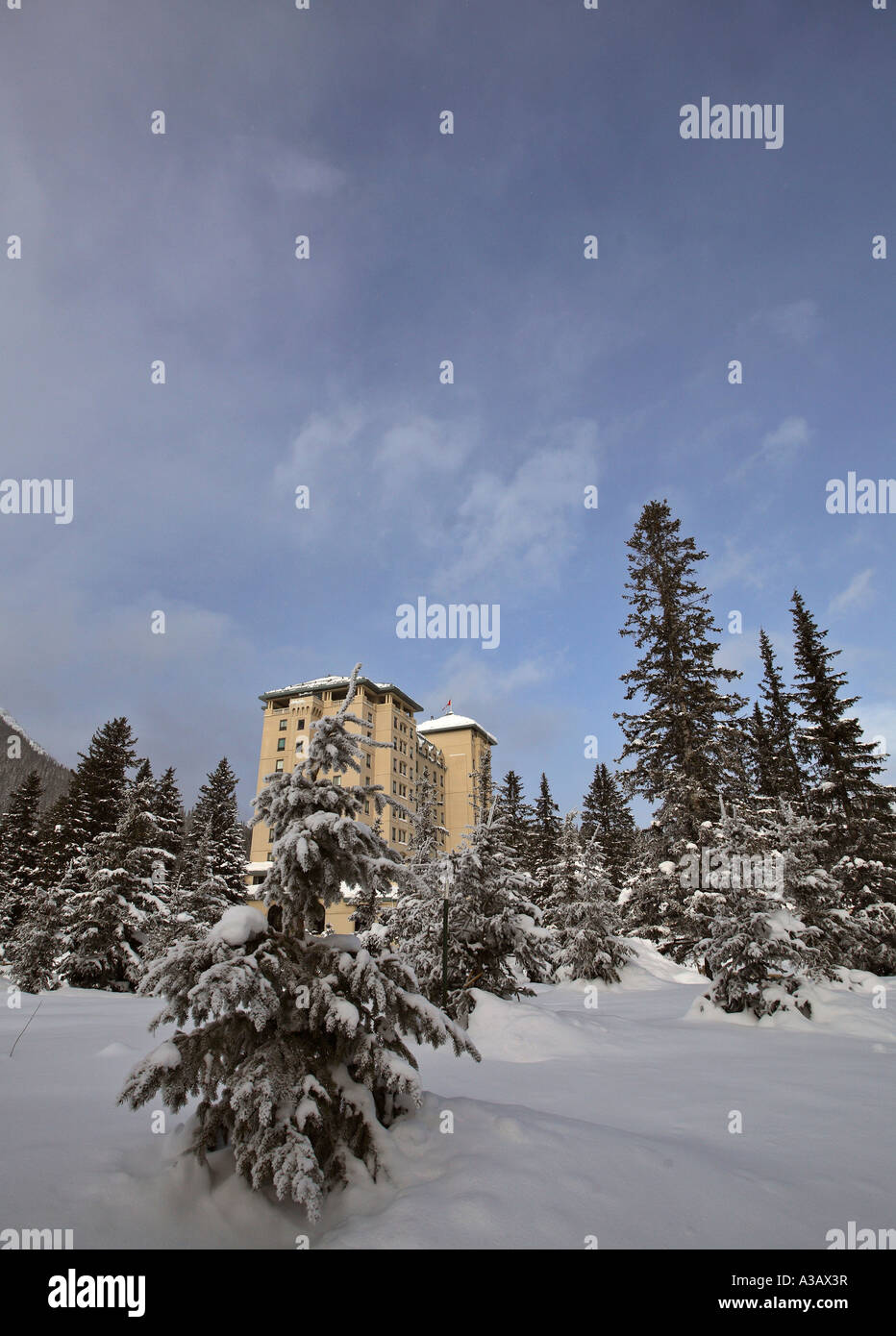 Chateaus Lake Louise in winter Stock Photo - Alamy