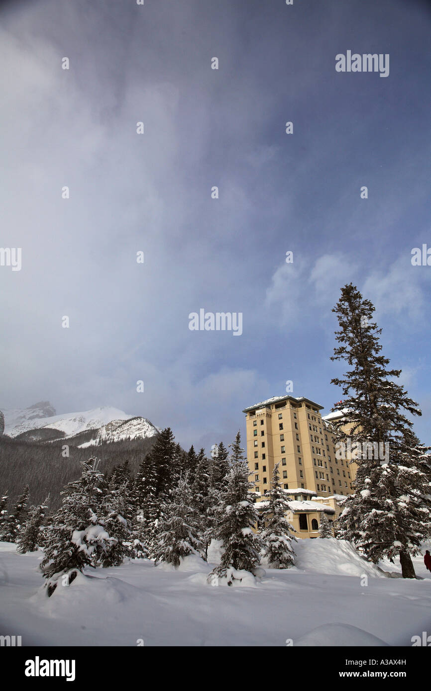 Chateaus Lake Louise in winter Stock Photo - Alamy