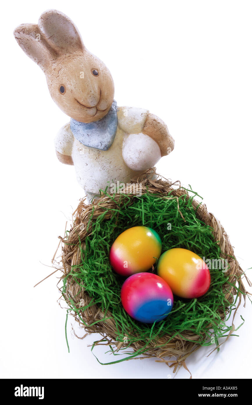Easter bunny with eggs Stock Photo