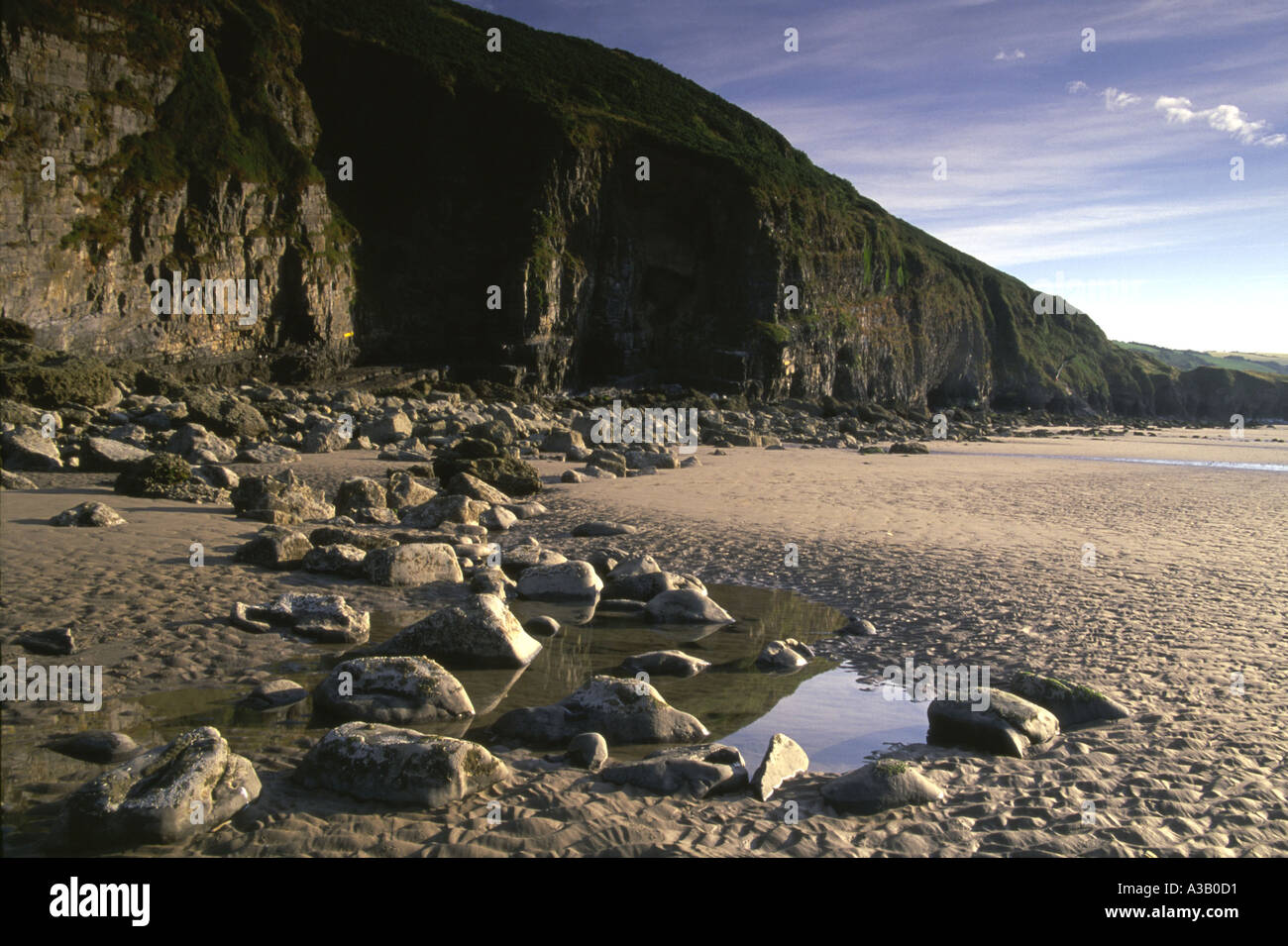 The cliffs along Pendine coast, Pendine South Wales UK Stock Photo