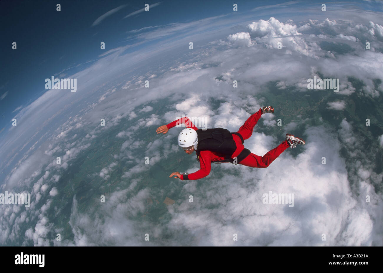 Falling towards earth Stock Photo