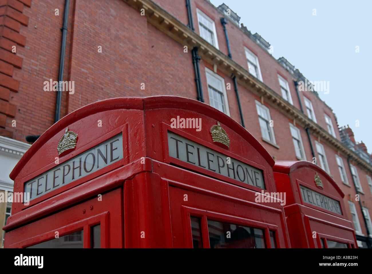 Red telephone boxes, South Molton Street, Mayfair, London. Stock Photo