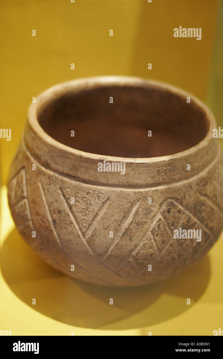 Mayan pottery, Regional Museum of History and Anthropology, Canton Palace Merida,  Yucatan Mexico Stock Photo