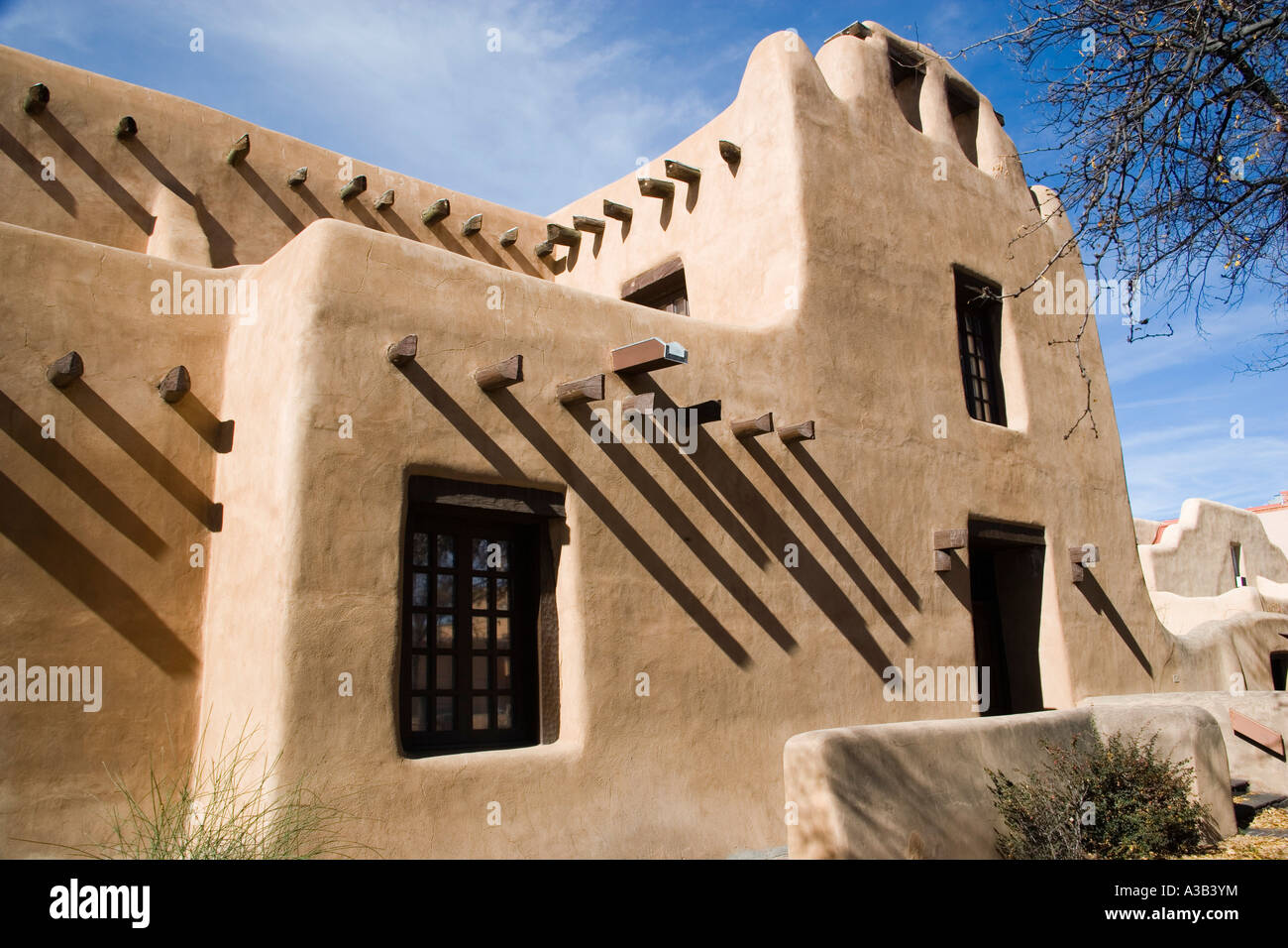 USA New Mexico Santa Fe Museum Of Fine Arts built in 1917 in Adobe ...