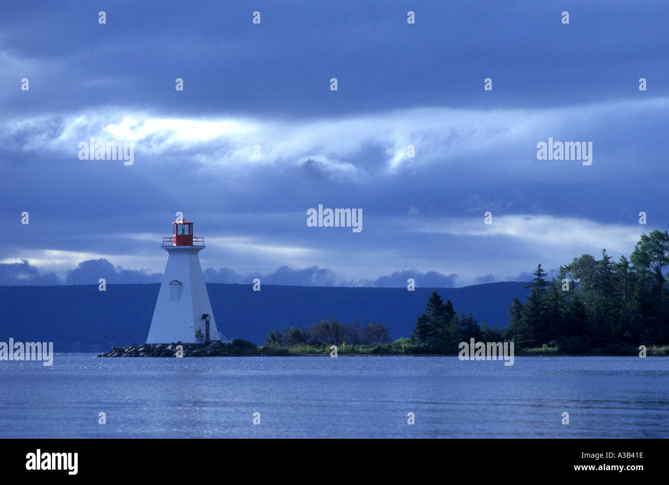 Kidston Island Lighthouse Cape Breton Nova Scotia Canada Stock Photo