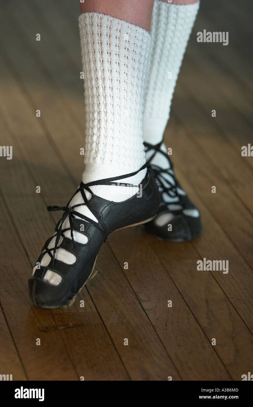 A girl irish dancing in soft shoes Stock Photo Alamy