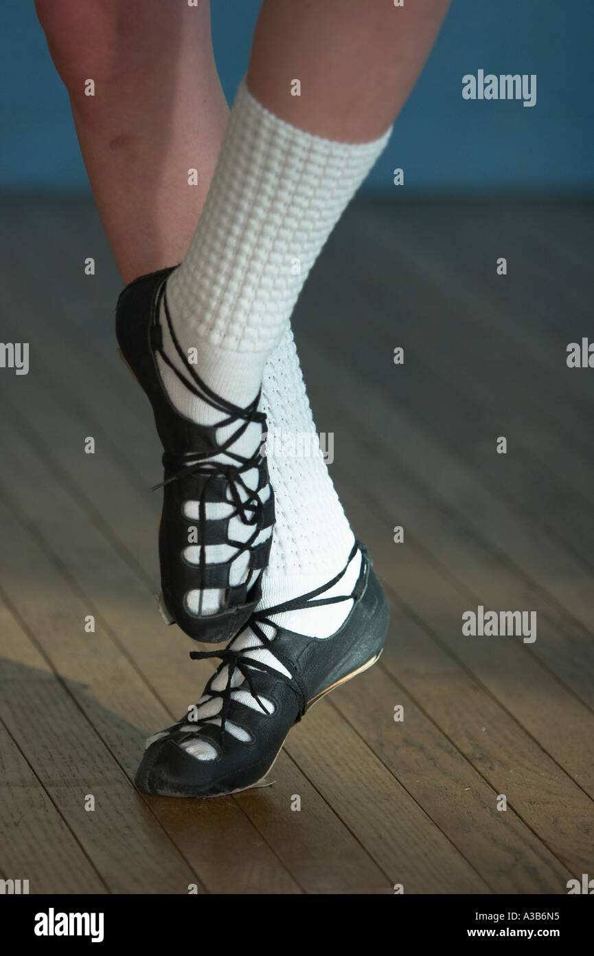 A girl irish dancing in soft shoes Stock Photo Alamy