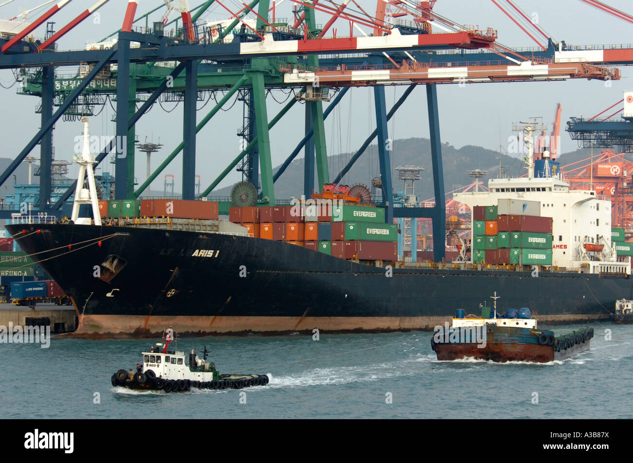 SOUTH KOREA Asia Yeongnam Busan Container ship at container port dock