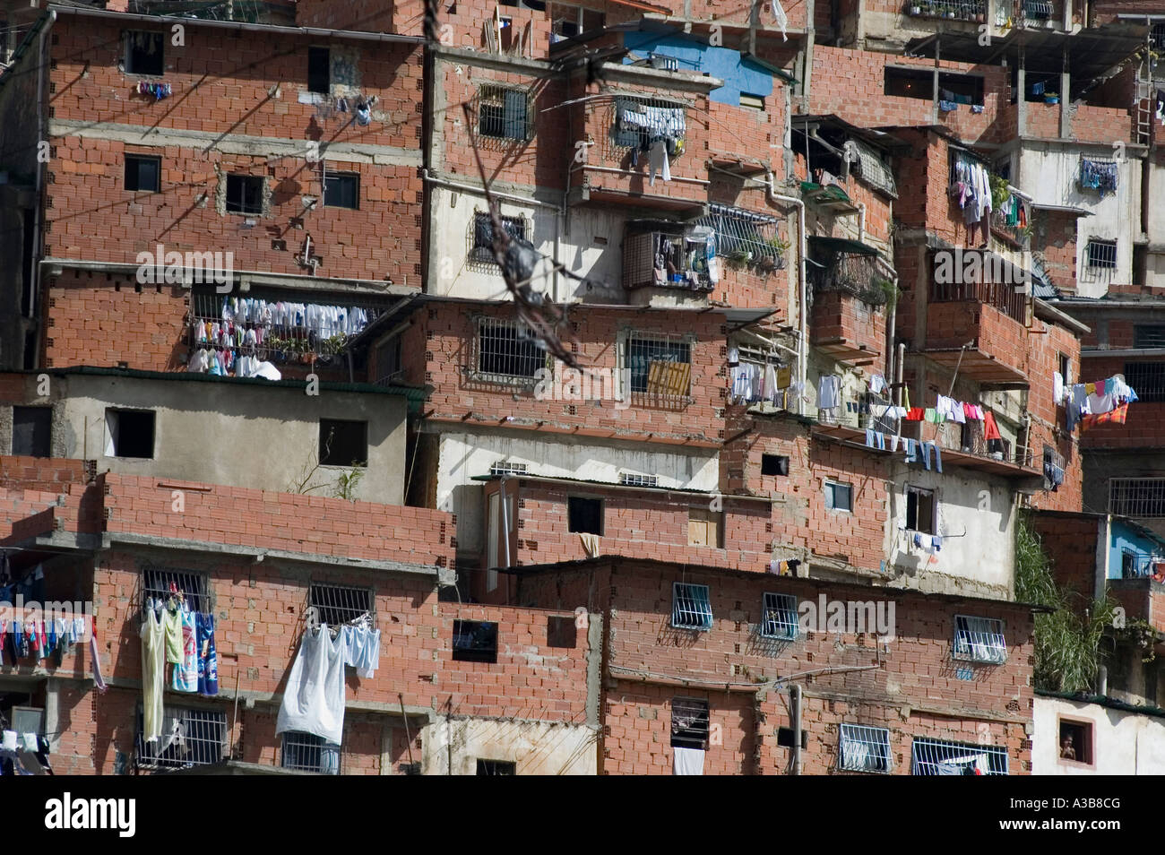 VENEZUELA South America Caracas Typical low income slum dwellings in the Petare district of capital clinging to the side of hill Stock Photo