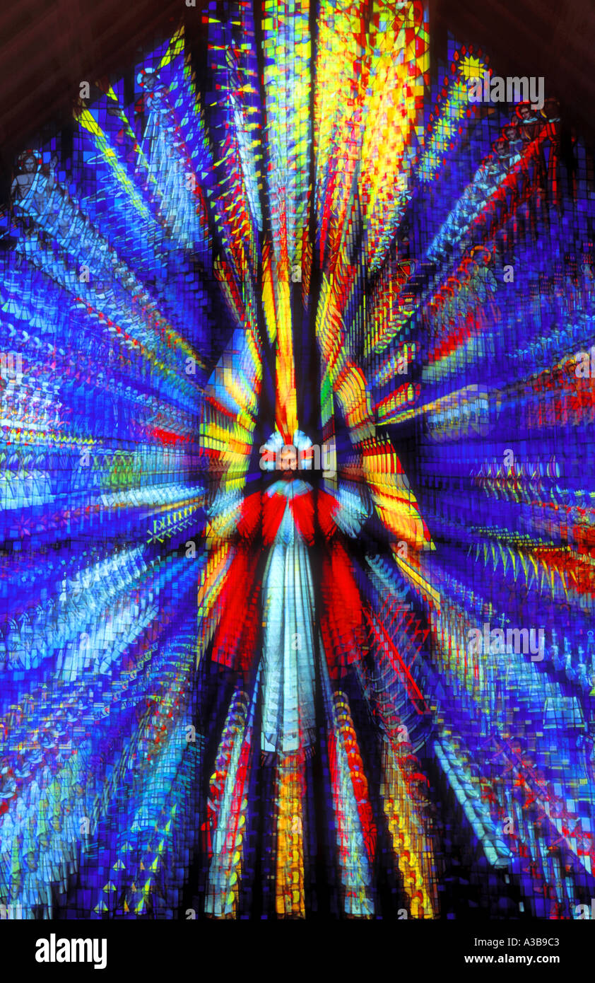 Stained glass window at St Andrew s Cathedral Honolulu Oahu Hawaii USA