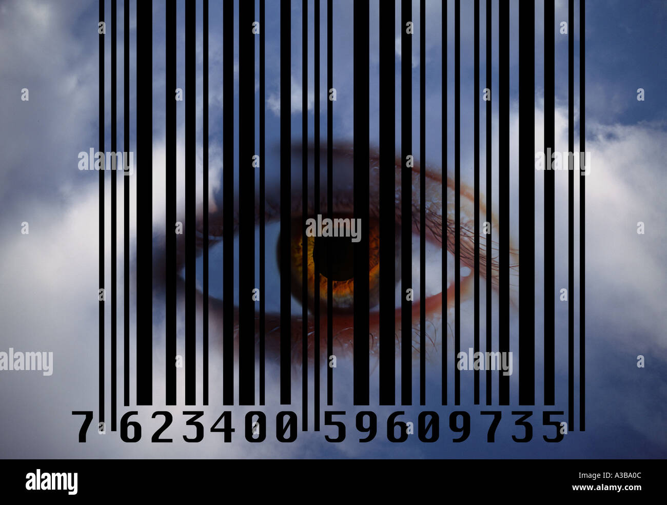 Computer Image Eye with Barcode Stock Photo Alamy
